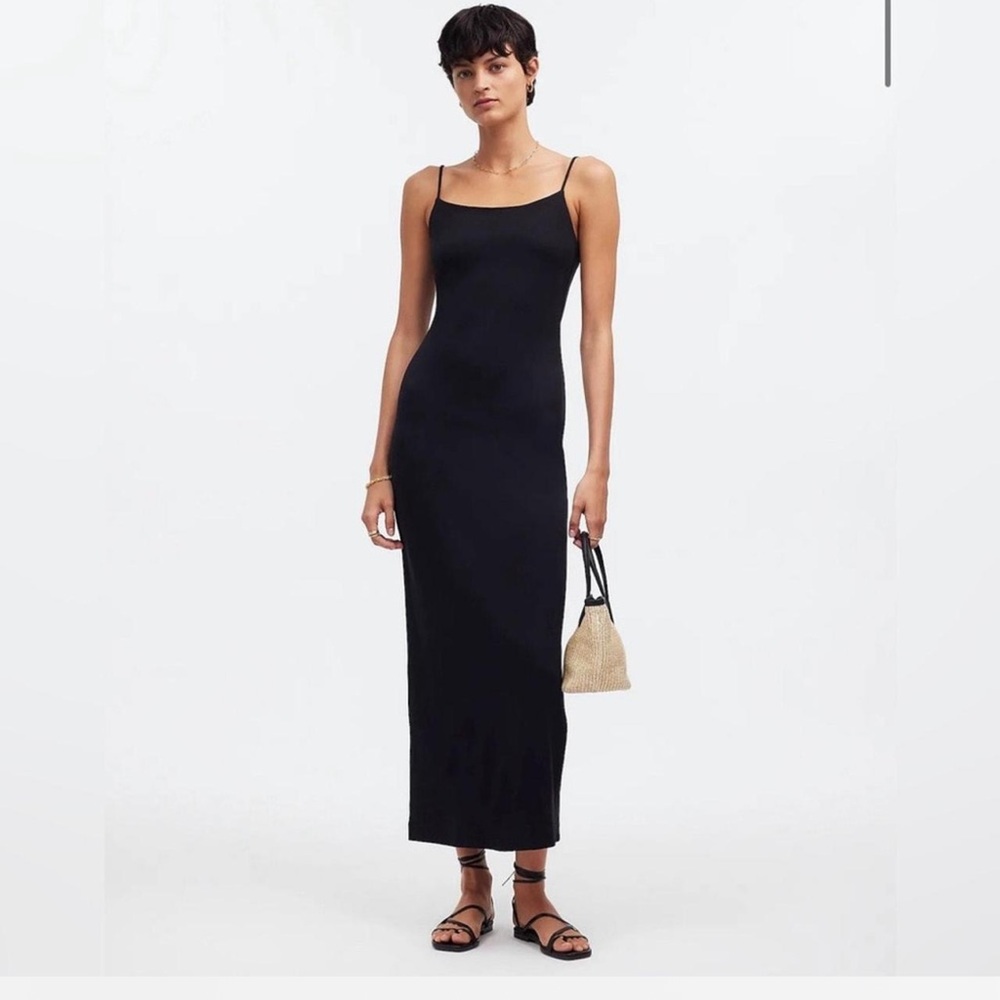 NWT Madewell black knit tank dress Small